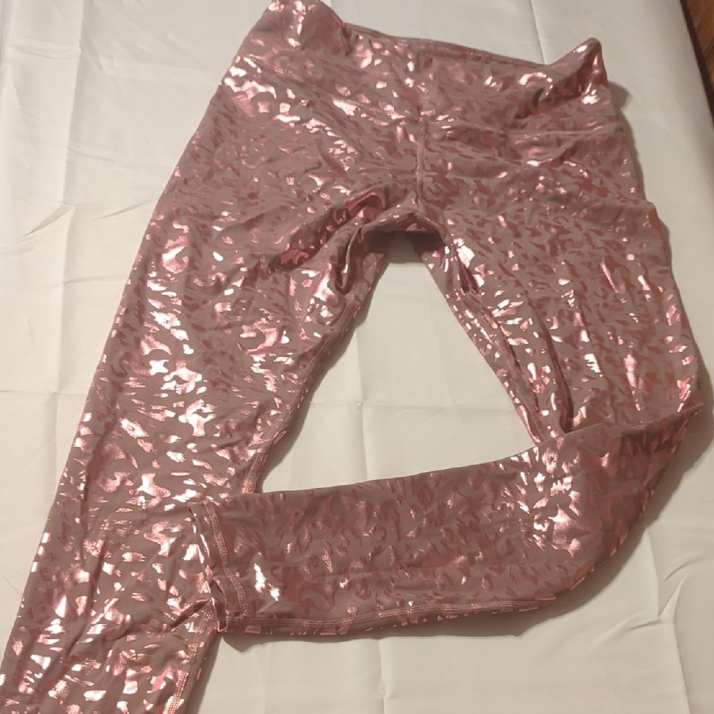 Shiny Pink Womens Leggings